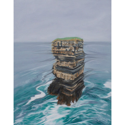 Original oil painting of Dun Briste at Downpatrick Head in Mayo