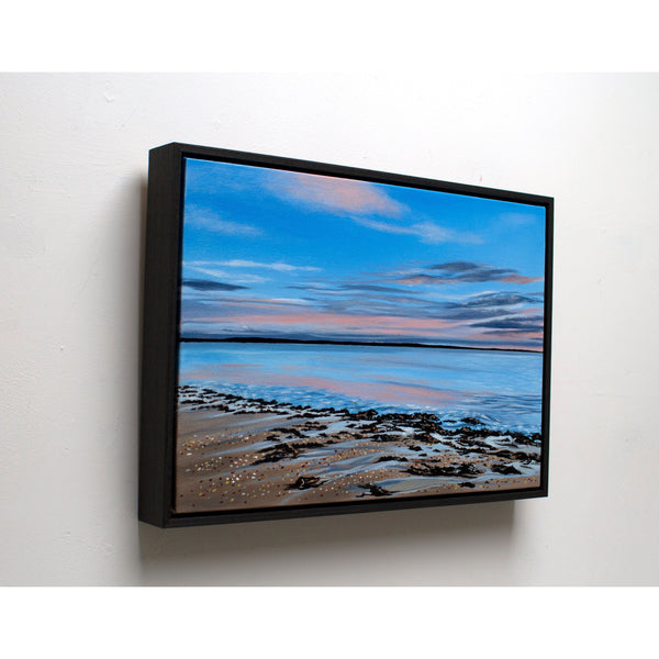 Original seascape painting with black frame