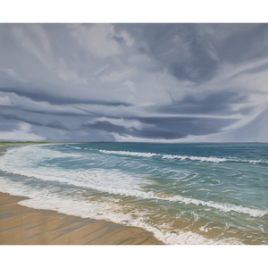 Original seascape painting capturing the stormy sea on Ireland's coastline